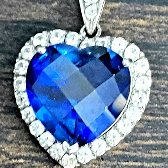 Fred Meyer Jewelers Jewelry - 925 Sterling Silver Heart Blue Lab Created Sapphire Titanic Love Pendant